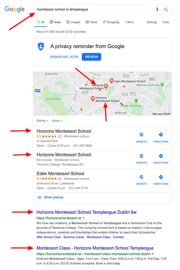 google search results montessori in templeogue